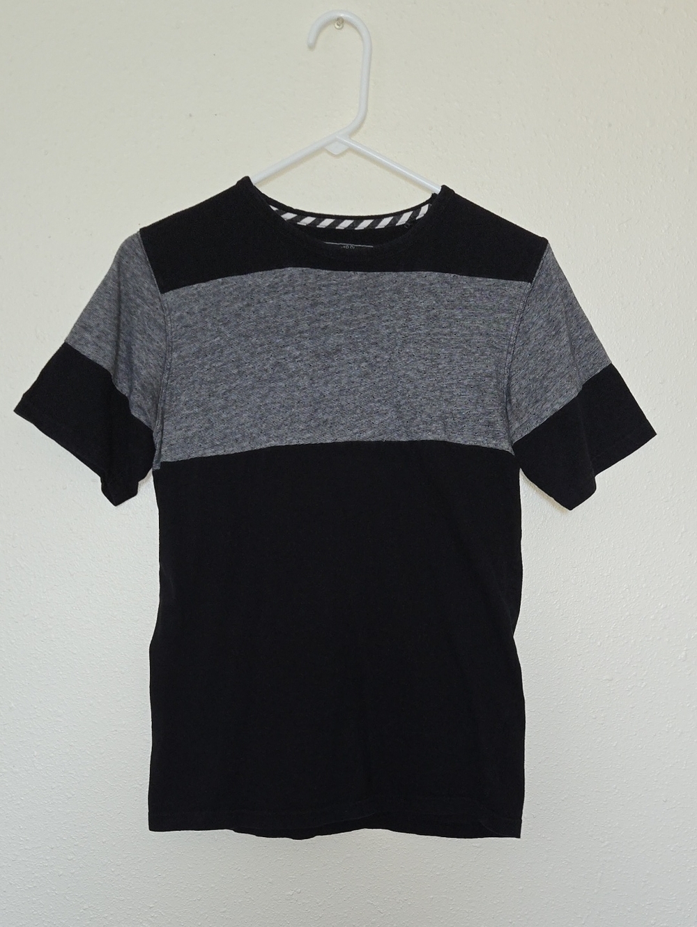 Heritage Black and Gray Short Sleeve Blocked Crew Tee